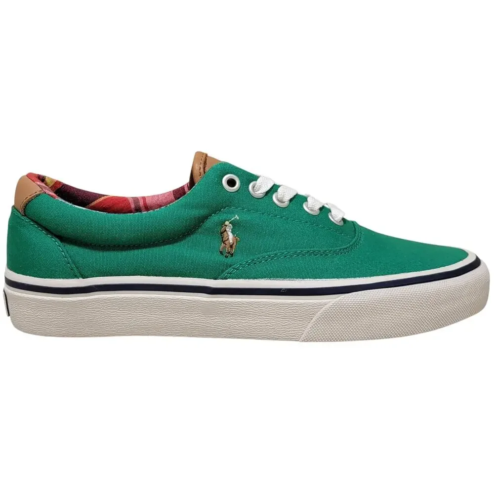 Polo Ralph Lauren Keaton Pony Low Top Sneaker Size US 7D Green Canvas